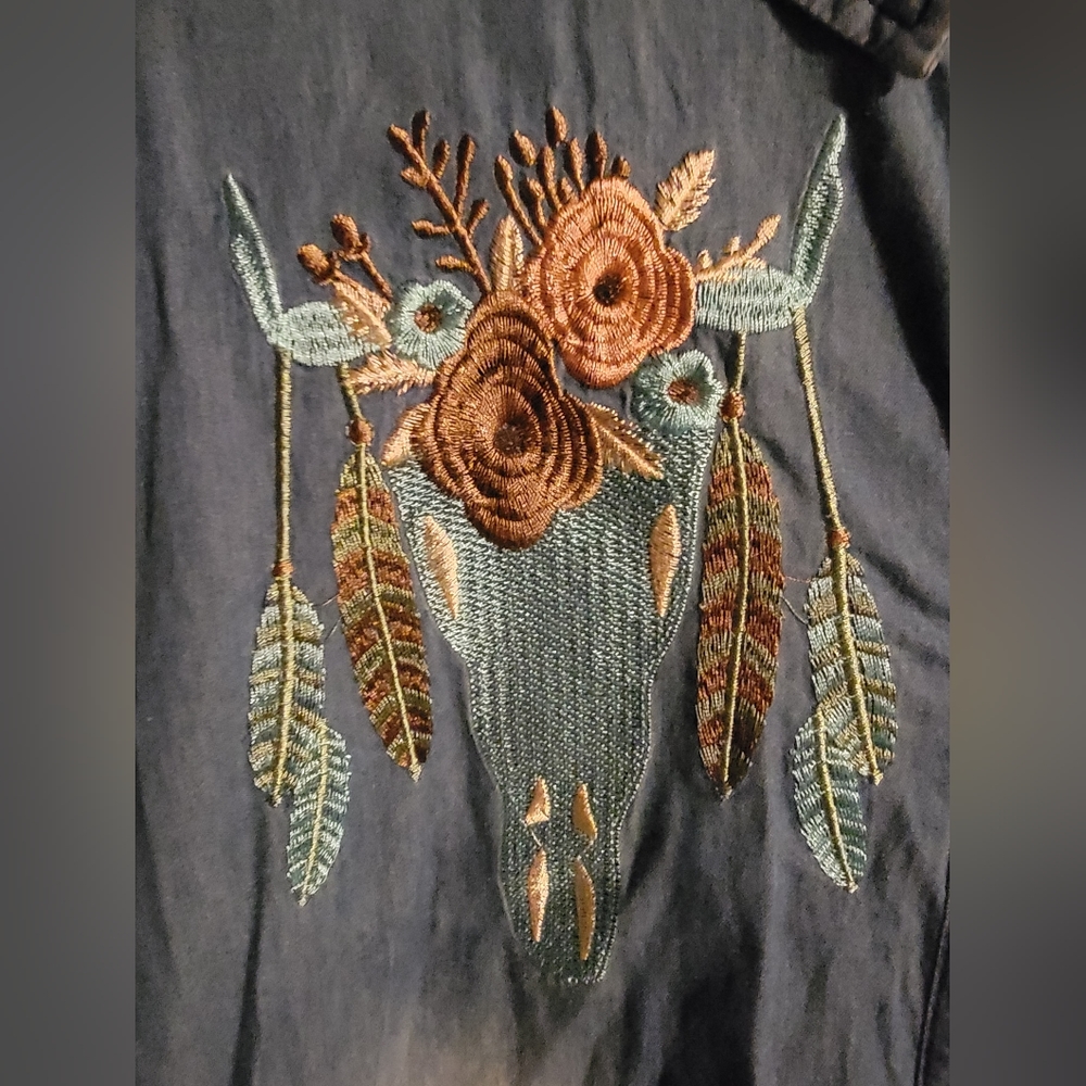 Denim western shirt dress